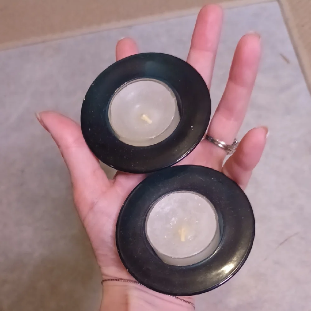 Crate&Barrel Blue Tealight Holders